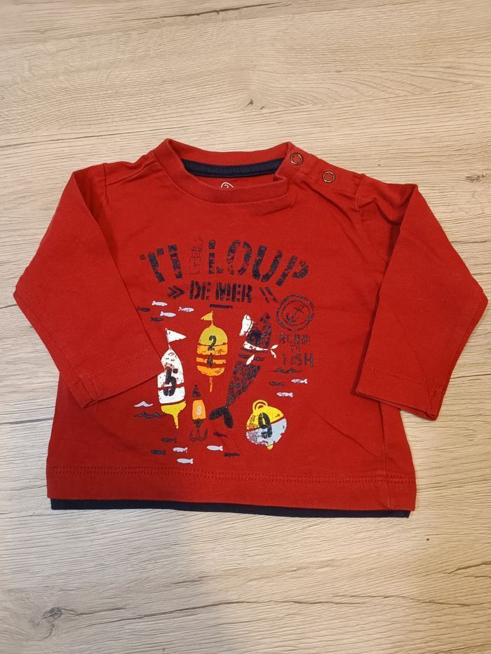 Ensemble tee-shirt manche longue jean 3 mois - photo numéro 3