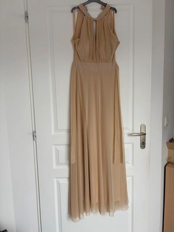 Robe longue de cérémonie tulle beige DS Sélection taille unique très bon état