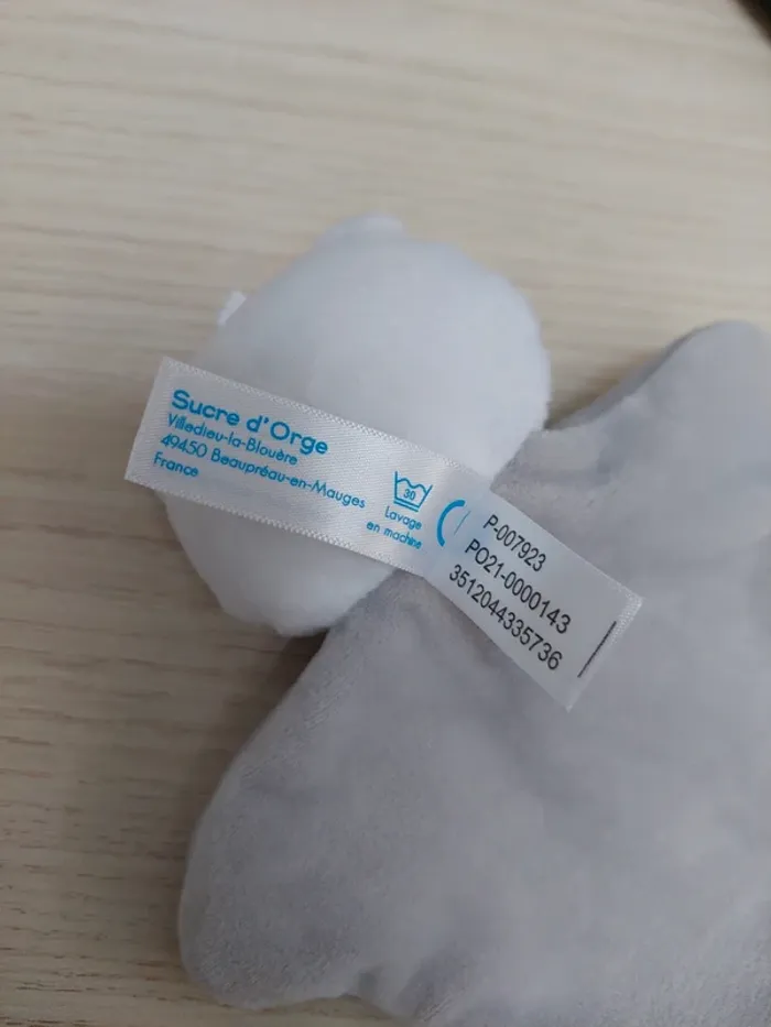 Sucre d'orge - doudou ourson gris Eustazii - photo numéro 4