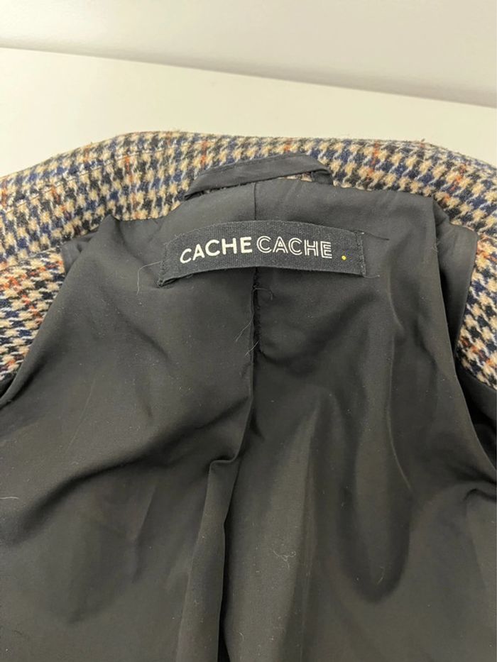 Manteau caban taille 40 marque Cache Cache motif pied de poule - photo numéro 4