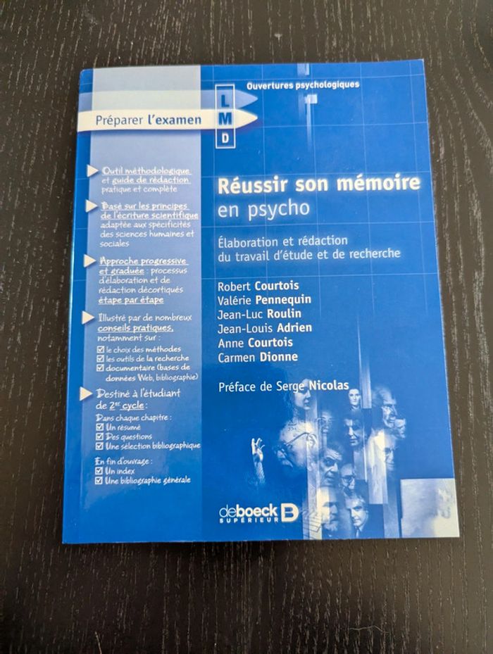 Livre "réussir son mémoire en psycho"
