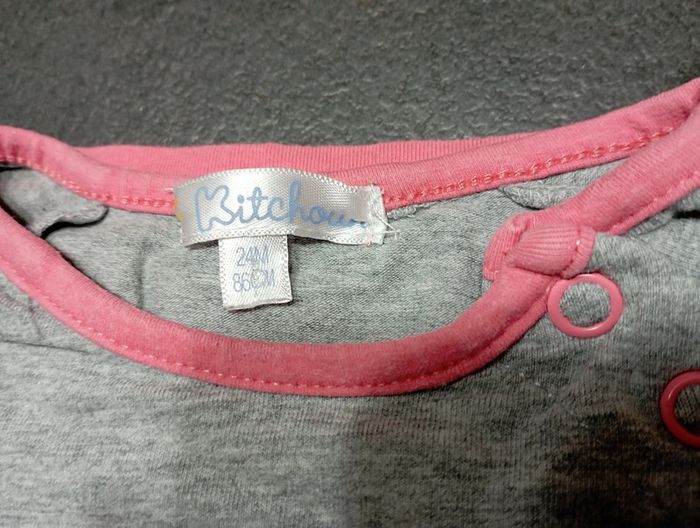 Pyjama coton Kitchoun rose gris coeur - photo numéro 4