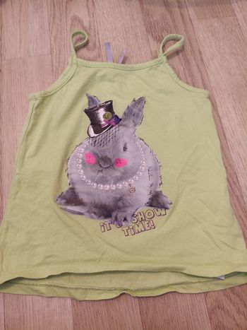 Débardeur vert avec motif lapin 2 ans Orchestra