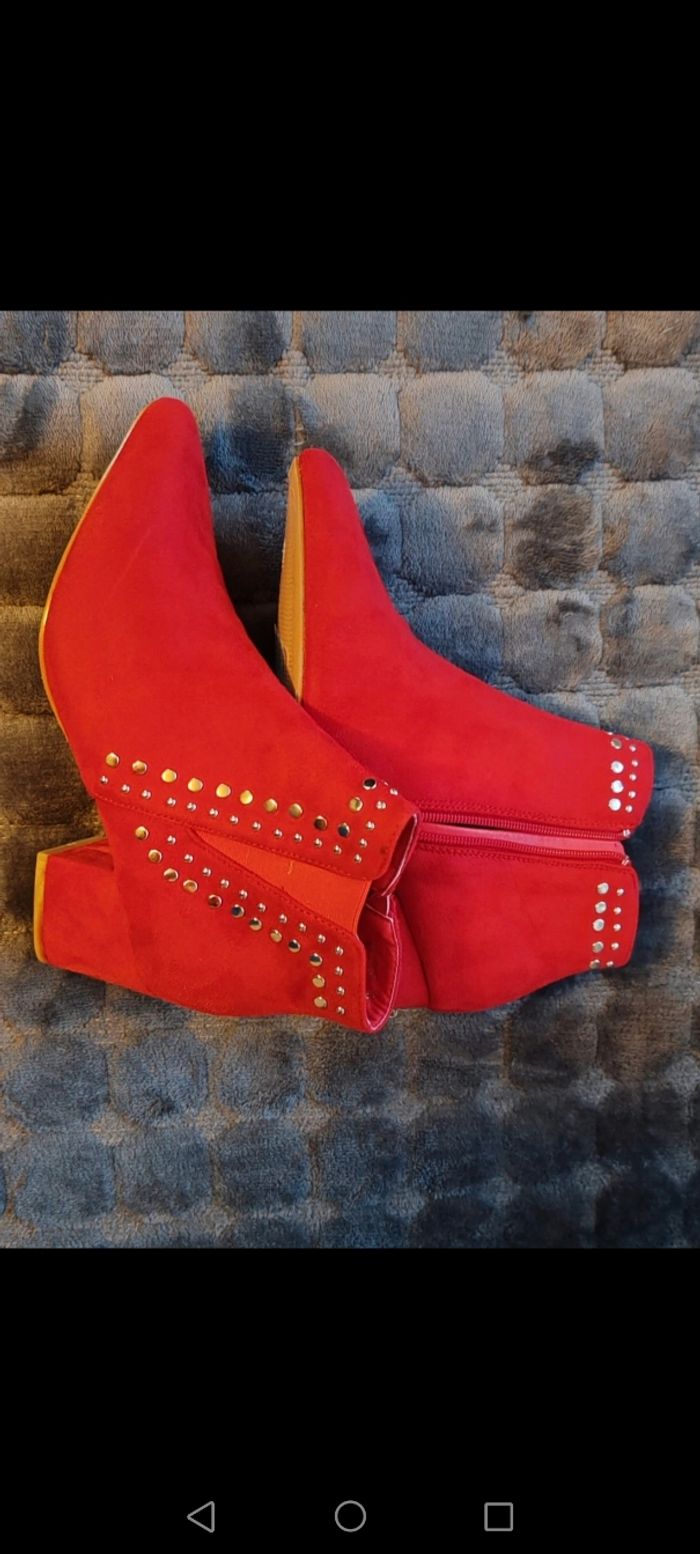 Bottines rouges pointure 38.neuf jamais porté - photo numéro 10
