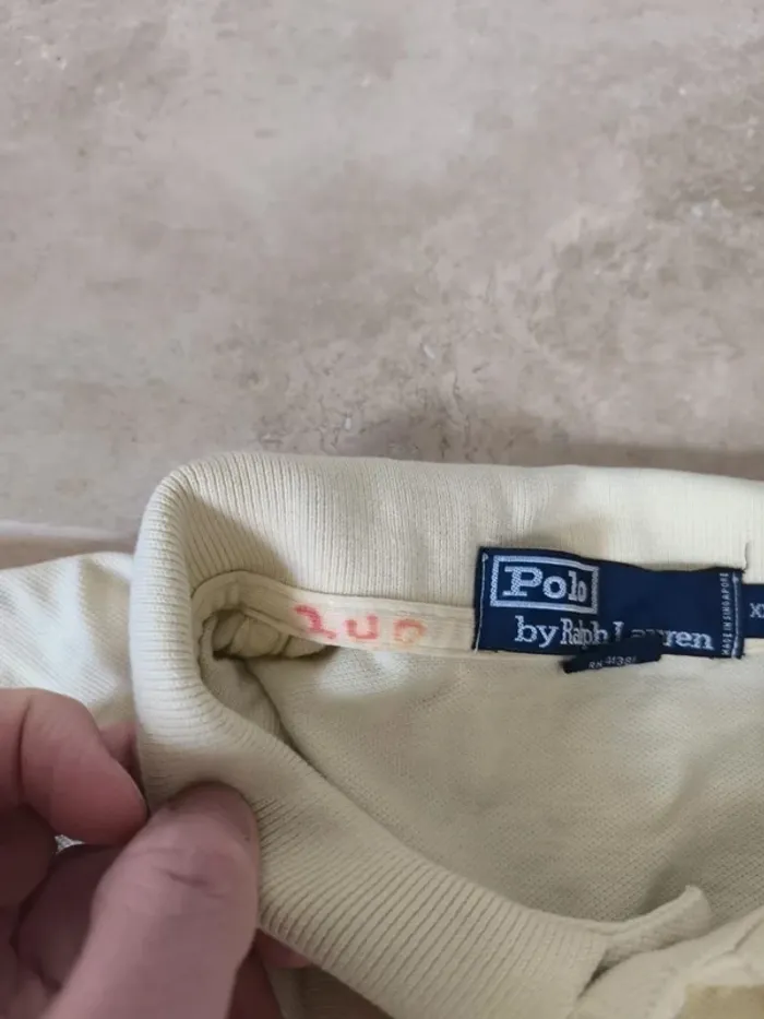 Polo Ralph Lauren homme XXL jaune pâle logo marine - photo numéro 6