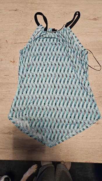 Débardeur femme en pointe menthe/noir/blanc, Mosquitos, taille S, neuf avec étiquette