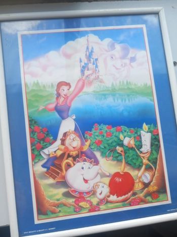 Cadre avec affiche de la belle et la bête