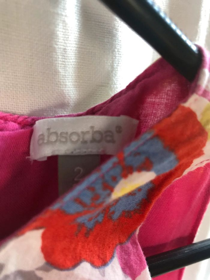 #Robe #absorba #bebe #24 mois #fleurs #rose - photo numéro 2