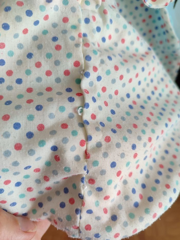 doudou rond rodadou beige bleu pois cerf volant gris blanc Noeud Blanc Crème 289 - photo numéro 3