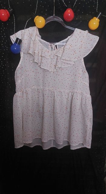 Débardeur col frou frou