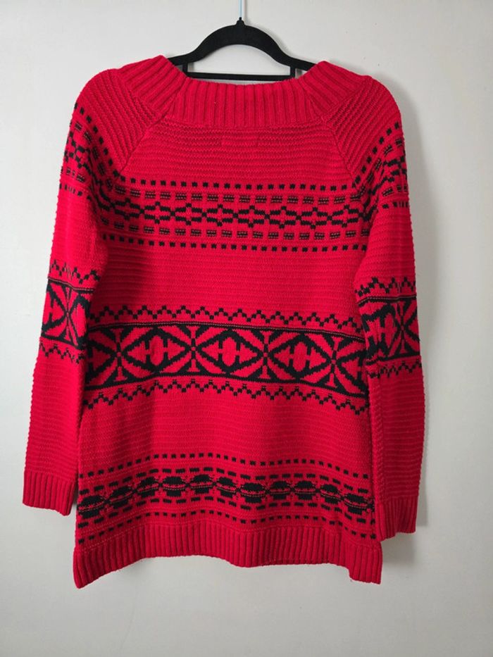 Pull Chaps col rond rouge à motif femme taille S – Élégant, tendance et confortable - photo numéro 5