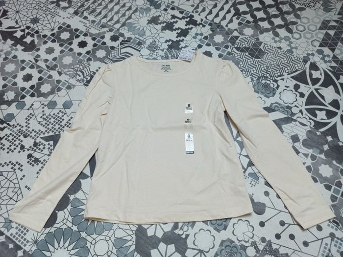 T-shirt manche longue crème neuf