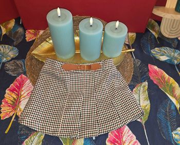 Jupe a carreaux marron 2 ans