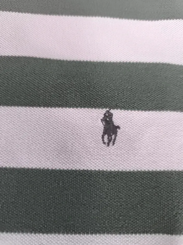 Polo Ralph Lauren homme bleu ciel vert XL logo vert taché - photo numéro 4