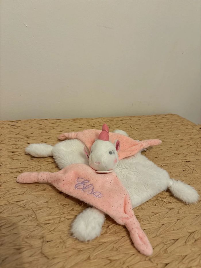 Doudou licorne personnalisé ELSA doudou et compagnie