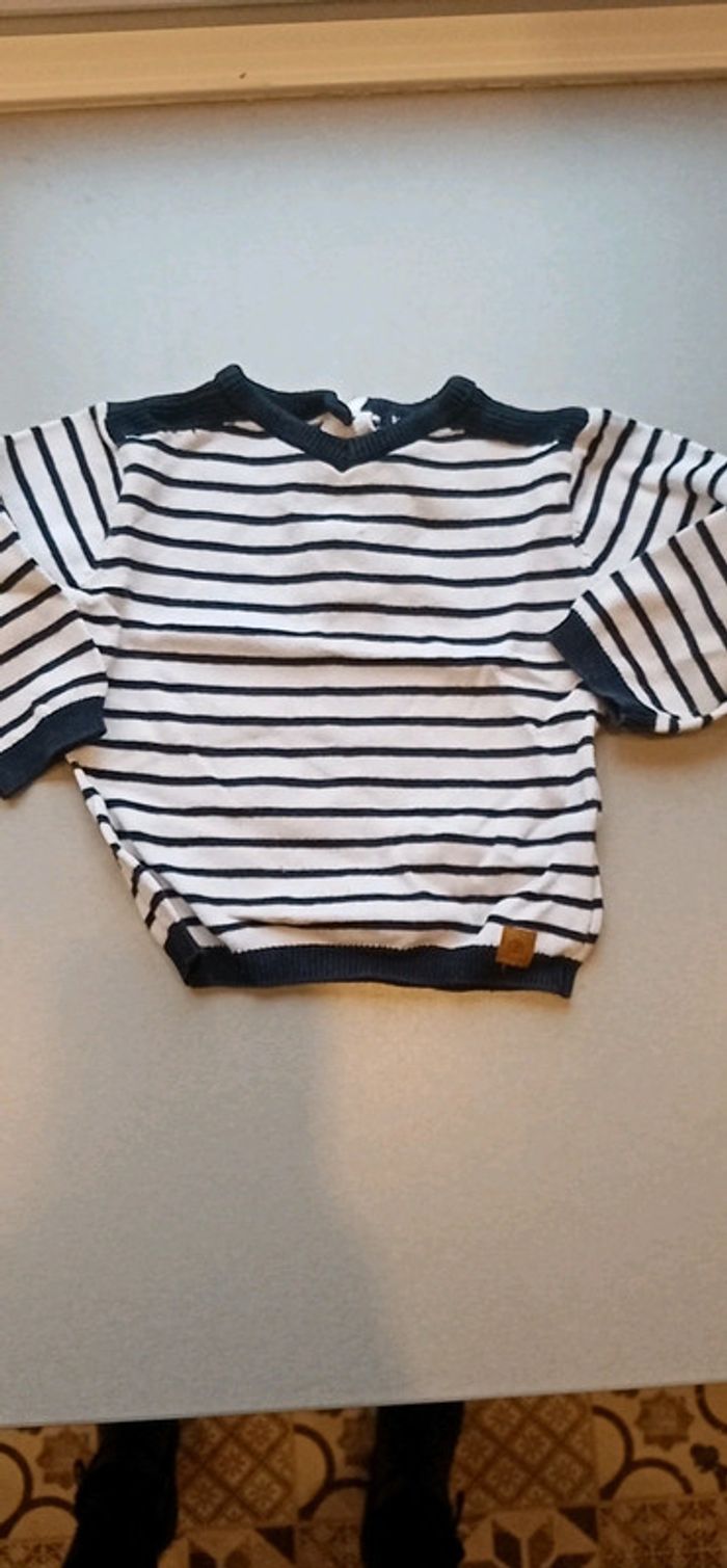 Pull marinière 12 mois garçon