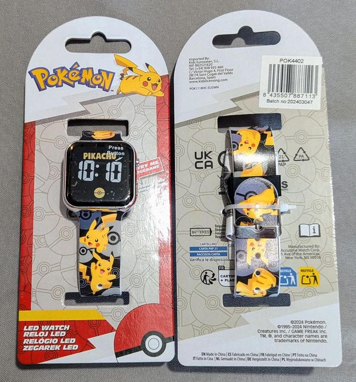 Montre LED digitale Pokémon Version Pikachu