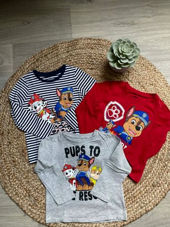 Lot de 3 t-shirts ml paw patrol 2 ans 