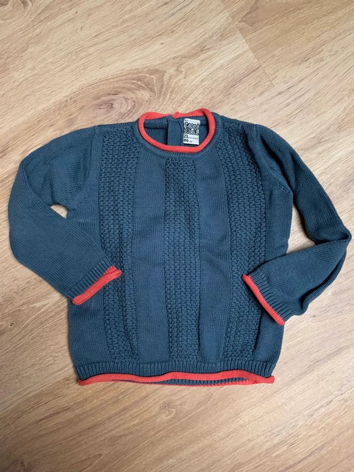 Pull gris et orange 2 ans - photo numéro 2