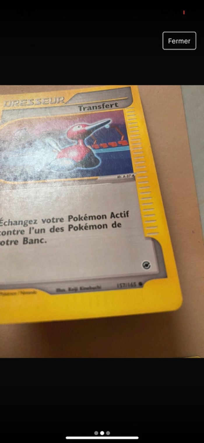 Carte Pokémon Dresseur Transfert 157/165 TBE - photo numéro 2