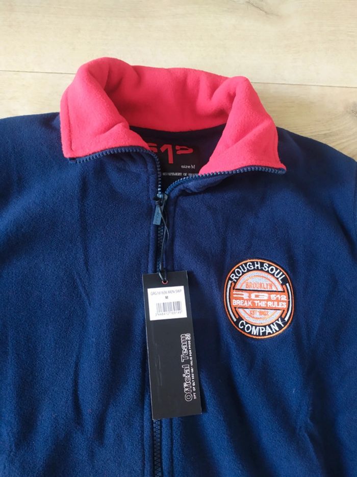 Gilet zippé polaire homme bleu marine et rouge taille M RG512 - photo numéro 2