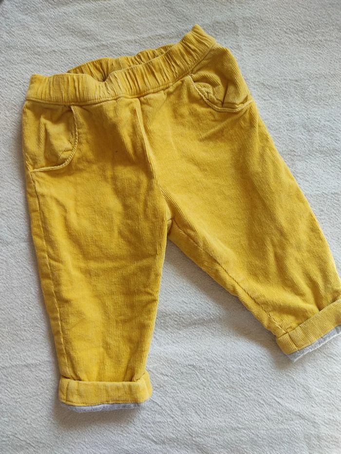 Pantalon velours jaune 12 mois • Mots d'enfants