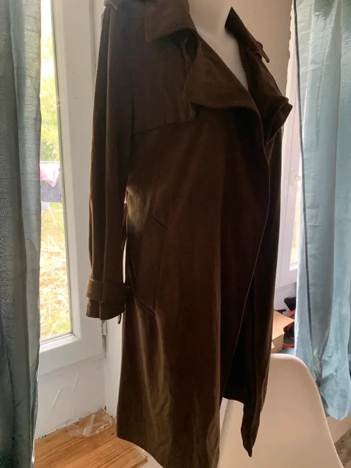 Trench gabardine Zara taille S kaki - photo numéro 4
