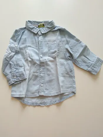 chemise en jean bleu clair tao garcon 12 mois