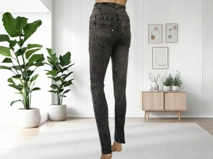 Jean skinny Elegant's taille haute sculptant effet push up ,stretch - photo numéro 4