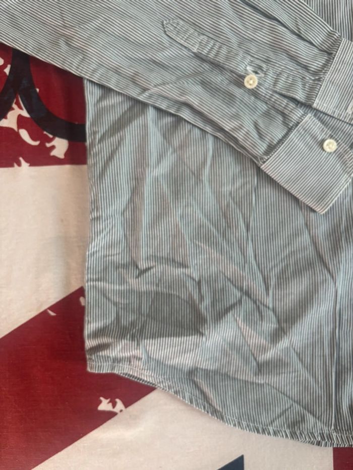 Chemise Wrangler bleu et blanc à rayures taille L - photo numéro 8