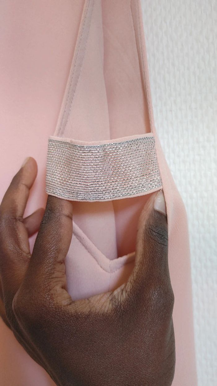 Robe sans manche débardeur ouverture rose saumon - photo numéro 4