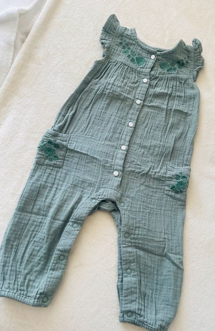 Combinaison fine pour l’été kaki 12mois Mots d’enfants - photo numéro 2