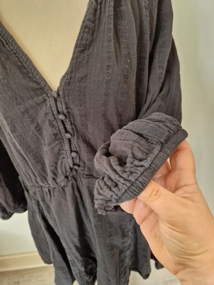 Robe manche longue coton noir kiabi taille 54 - photo numéro 3
