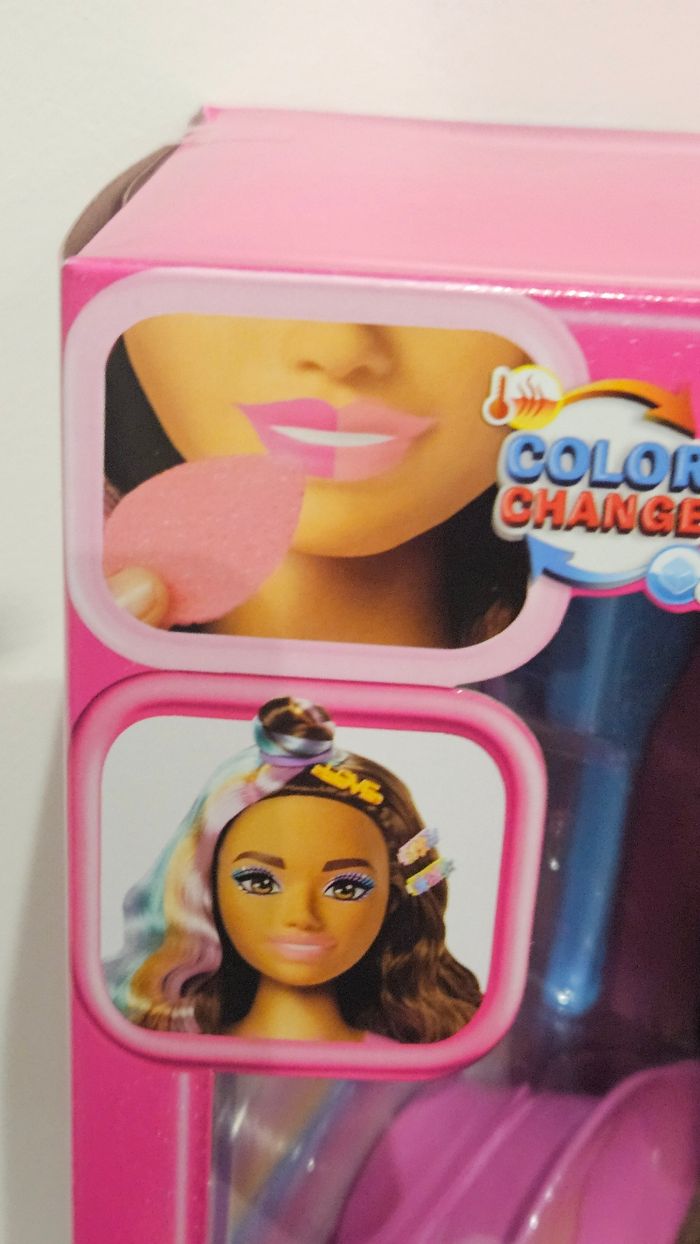 barbie-tête à coiffer color reveal-chevelure brun foncé et accessoires - photo numéro 4