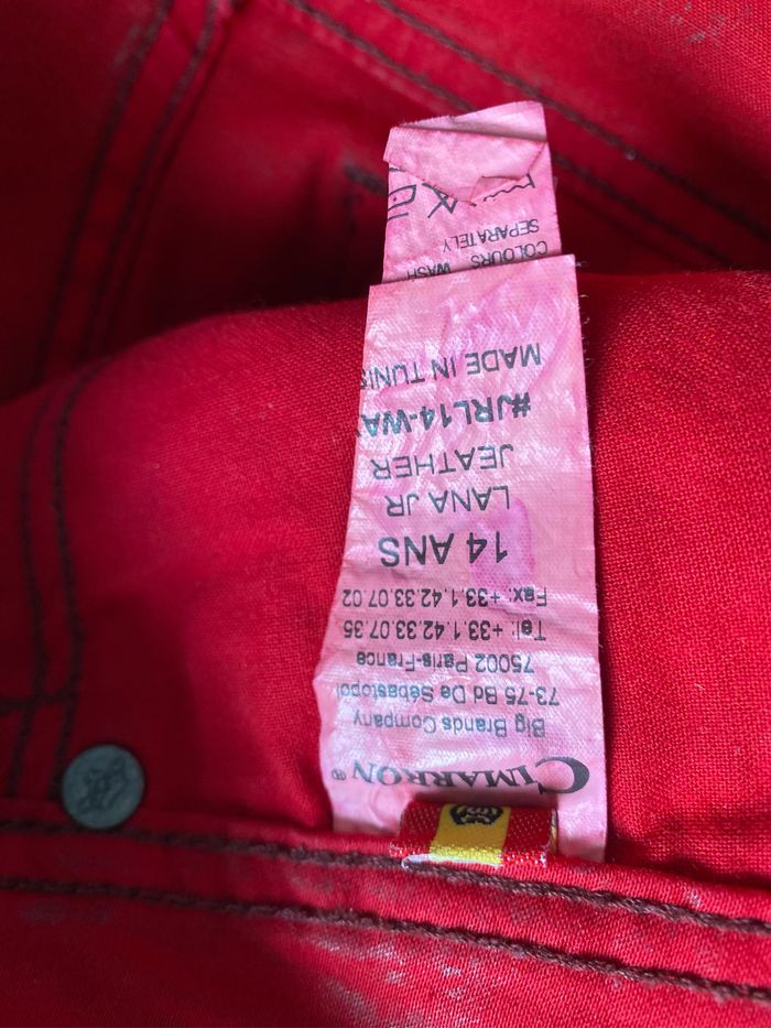 Pantalon jeans enduit bordeaux 14 ans Cimarron - photo numéro 5