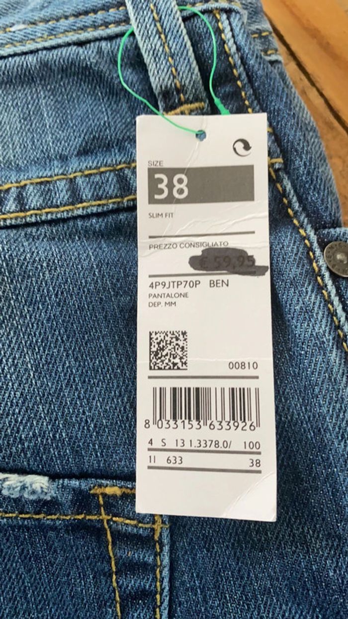 Jean effet délavé benetton - photo numéro 3