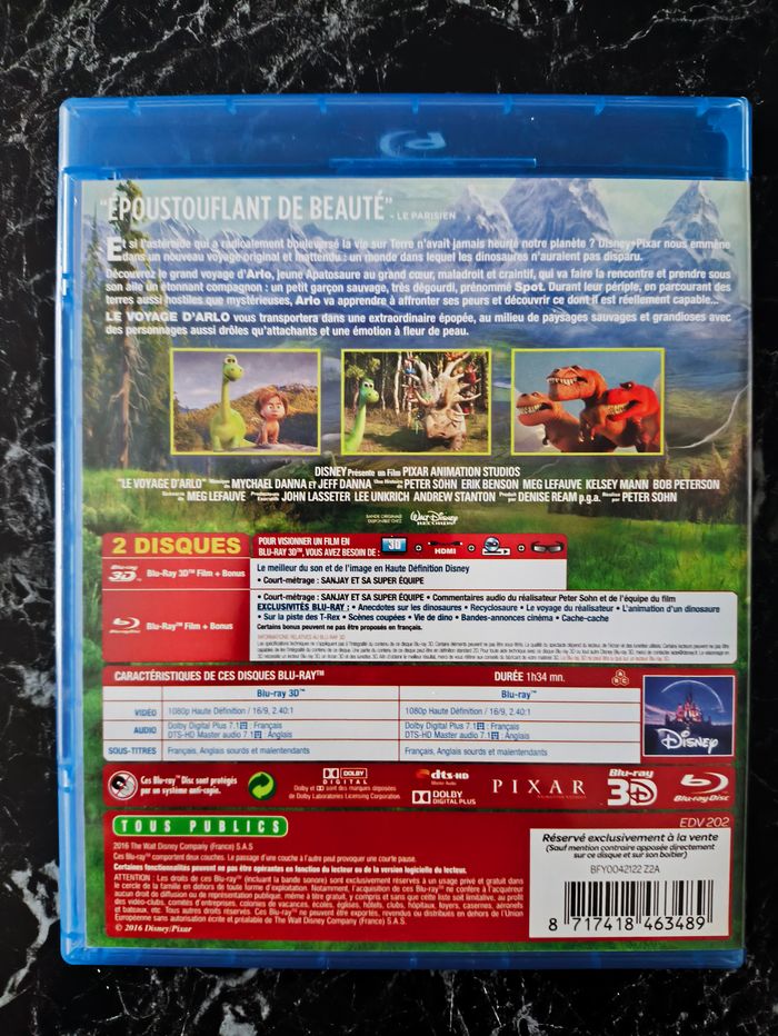 Le Voyage d'Arlo 3D (numéro 115) en Blu-ray - photo numéro 2