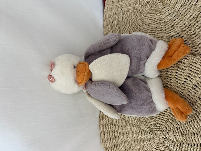 Doudou plat canard blanc violet Bokowski - photo numéro 3