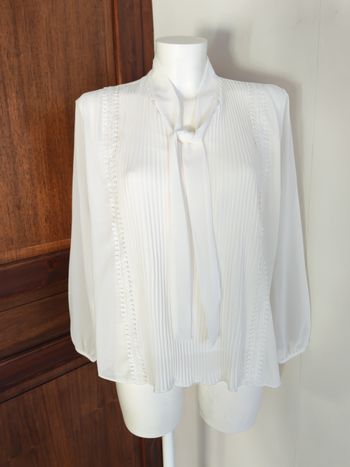 Blouse/Chemisier blanche manches longues nœud devant Gerard Pasquier