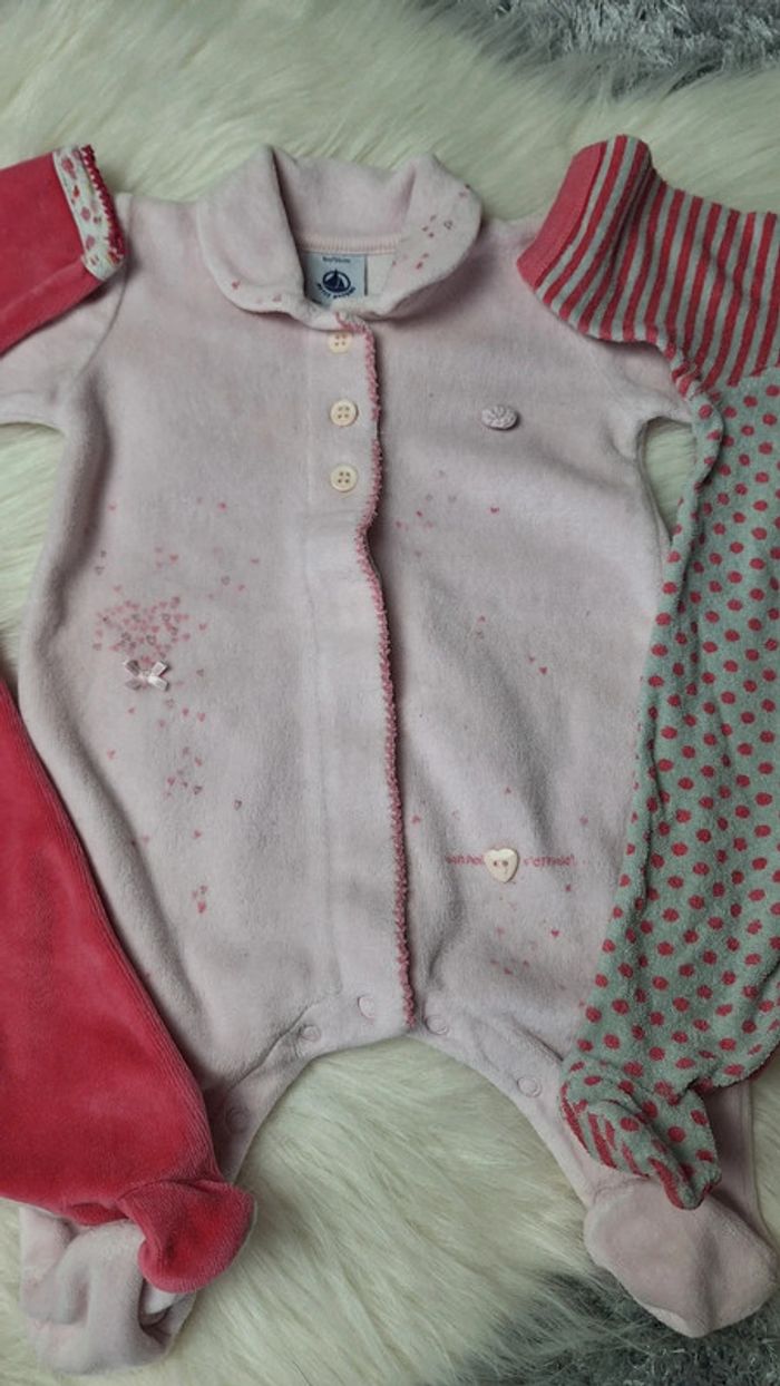 Lot de 3 pyjamas Fille 0/1 mois Petit bateau - photo numéro 3