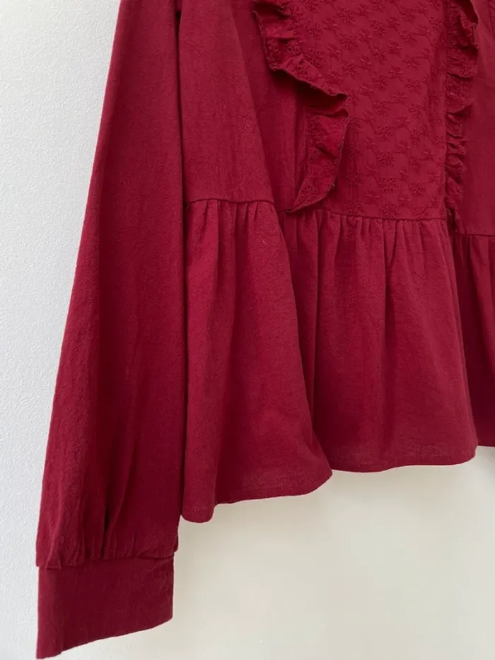 Blouse bordeaux L - photo numéro 3