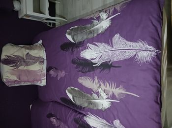 Housse de couette imprimée prune et taie d'oreiller Douceur d'intérieur pour lit 1 pers