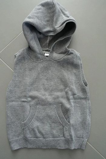 Pull à capuche sans manche Gris Vertbaudet 12 mois