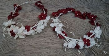 Lot 2 couronne de fleurs avec perles mariage