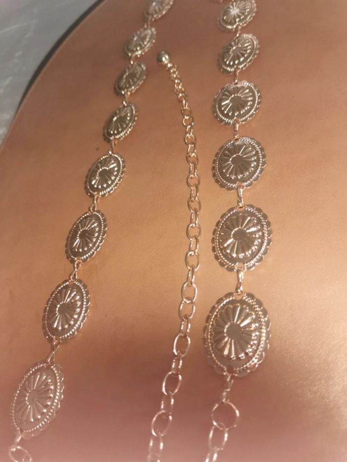 Ceinture Métal femme ovales dorée - photo numéro 3