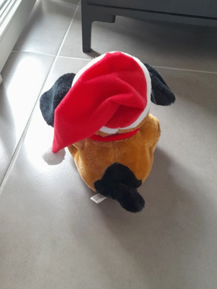 Peluche chien Noël avec seau - photo numéro 5