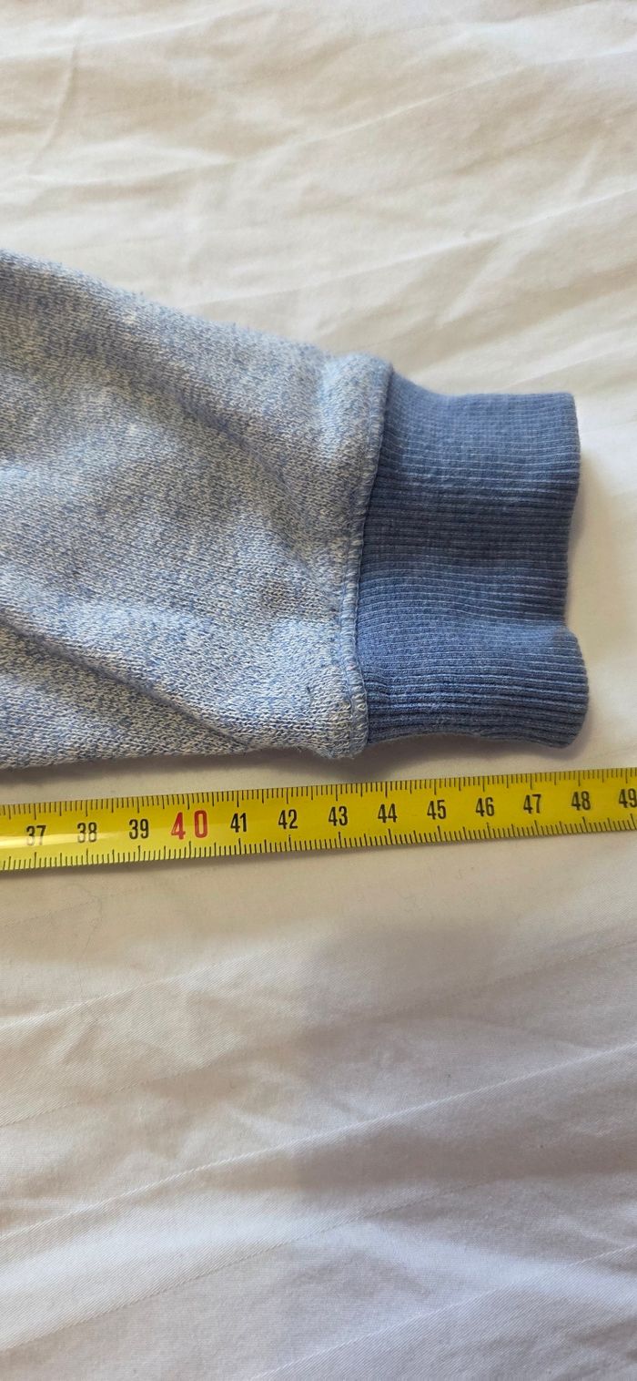 Sweat gilet à capuche bleu jean T.L - photo numéro 5