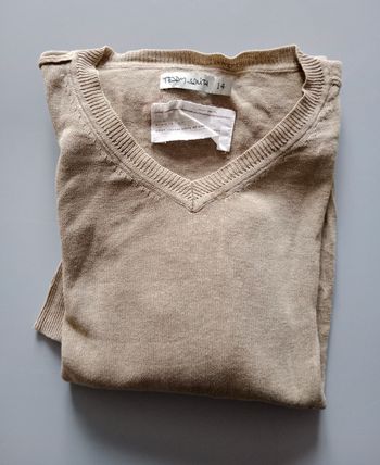 Pull col V lin et coton Teddy Smith 14ans