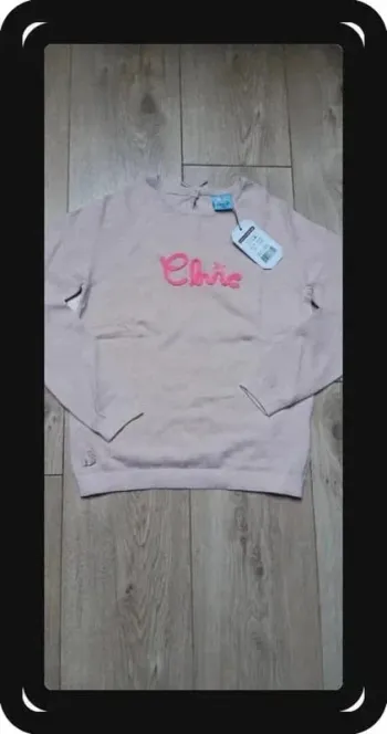 Pull léger rose irisé sergent major 11 ans neuf