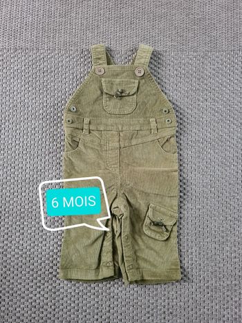 Salopette velour kaki - 6 mois